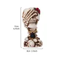 Vintage skull storage bucket with rose and spider details, measuring 6.7 inches in height - See No Evil Skull Style (Skull Rose Pot)
