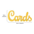 Minimalist yellow PVC foam board 'Cards' letter sign ornament, dimensions 22x10cm / 8.66x3.93 inch - Cards Cursive Letter Ornament / Mirror Gold