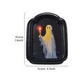 Halloween Geist mit Kerze Deko im Barockrahmen 19.5x15.5cm Vintage Gothic Desktop - Bogenquadratischer Rahmen / Schwarz