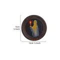 Halloween Barock-Rahmen mit süßem Geist und Kerze, 13 cm Durchmesser Dekoration - Runder Rahmen / Braun