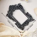Cadre photo gothique vintage noir et argent pour bijoux avec dimensions incluses - Rectangle (A56) / 13.0x9.0cm