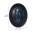 Vintage beetle resin relief wall hanging ornament with metallic blue insect decor - Starry Sky Beetle (Double Circle) / Rainbow