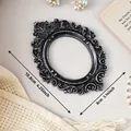 Mini cadre photo ovale de style gothique vintage, finition noir et argent vieilli - Ovale (A58) / 10.8x8.0cm