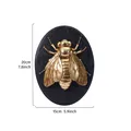 Vintage golden bee insect relief resin wall hanging decor 20x15cm for home interior design - Bee (Oval) / Gold