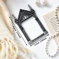 Mini cadre photo gothique rétro noir et argenté pour accessoire de photographie de bijoux - 9.5x6.5cm