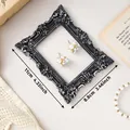 Mini cadre photo gothique vintage noir et argent usé pour accessoires photo bijoux - 11.0x8.8cm