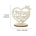 Wooden Father's Day heart ornament with laser-cut Happy Father's Day text 10.1x9.7cm - Heart Crown Ornament-Happy Father's Day
