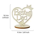 Laser-cut wooden Best Dad heart decorative ornament with size dimensions 10.1x9.7cm - Heart Crown Ornament-Best Dad