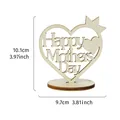 Wooden Happy Mother's Day heart ornament size 10.1cm x 9.7cm decorative gift piece - Heart Crown Ornament-Happy Mother's Day