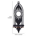Elegant black wooden wall shelf with sun carving design, compact gothic style display rack. - Sun Style (MB12-Sun)
