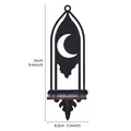 Black wooden gothic wall shelf with crescent moon cutout 24cm height - Moon Style (MB12-Moon)