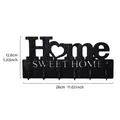 Schwarzer Deko-Wandhaken Home Sweet Home mit 6 Haken für Schlüssel und Mäntel - 6 Haken / Schwarze Durchgehende HOME-Buchstaben