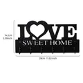 Schwarze LOVE SWEET HOME Wandhaken Dekorative Schlüsselhalter 28cm - 6 Haken / Schwarzer LOVE Buchstaben Stil