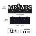 Creative MR & MRS wedding wall hooks set with installation accessories and dimensions - Creative Hook Shelf (MB21) / Black