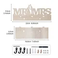 Wooden MR & MRS wedding wall hook set with clear dimensions and assembly accessories - Creative Hook Shelf (MB21) / Natural Wood Color