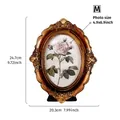 Elegant retro bronze ornate resin oval photo frame for home decor size M 4.9x6.9 inch - M / Antique Gold