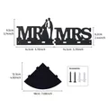 Wooden wedding MR MRS shelf wall decor floating corner shelf with mounting accessories - Black