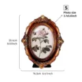 Vintage ornate bronze resin photo frame size S with dimension details for home decor. - S / Antique Gold