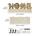 Animal themed wooden HOME wall shelf dimensions and accessory kit for home decoration - HOME Letter Style (MB28) / Natural Wood Color