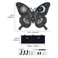 Schmetterling Wandregal aus Holz mit Sonne-Mond-Druck und Zubehörset - Sterne Schmetterling Stil (MB29)