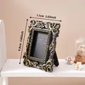Vintage black and gold embossed photo frame in 7.7x9.8cm size - 7.7x9.8cm