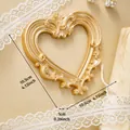 Vintage gold heart-shaped resin photo frame with embossed baroque details - Heart Style / A66-Retro Gold