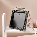 Vintage black gold embossed photo frame with dimensions 11.5cm 4.52inch for desktop - 11.5x11.5cm