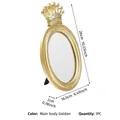 Vintage goldener Ovalspiegel mit dekorativer Krone für den Schminktisch, 26 cm hoch - Krone Oval / Gold