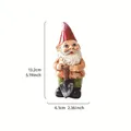 Mini European style garden gnome ornament holding a shovel for outdoor landscape decor - With Shovel / Red Hat