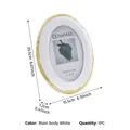 Elegante cornice ovale in resina bianca con bordo dorato, misura 20,5 x 15,5 cm - Ovale (4x6) / Bianco