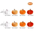 Set of 8 assorted artificial velvet pumpkins for autumn harvest home decorations - Pumpkin Three-Piece Set / Set of 8 / Colorful