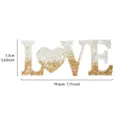 Romantische LOVE letter tafeldecoratie met gouden glitter en stenen voor bruiloftsversiering - LOVE Letter Ornament (Bladgoud Witte Steen) / Witte Steen Bladgoud