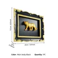 Vintage black and gold frame wall decoration featuring a golden leopard 3D relief - Black Leopard A / 4x6 Inch