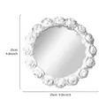 Vintage white rose relief decorative resin mirror tray for home decor 25cm diameter - 25cm / White