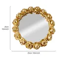 Gold vintage resin rose relief decorative mirror tray with 25cm circular design - 25cm / Gold
