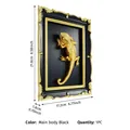 Detailed 3D golden lizard wall decor in a retro black and gold frame with dimensions - Black Lizard / 5x7 Inch
