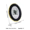 Cadre photo ovale vintage en résine noire avec bordure élégante en feuille d'or décorée - Ovale / 6 Pouces