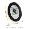 Cadre photo vintage ovale en résine noir avec bord doré pour table format 5x7 pouces - Ovale / 7"