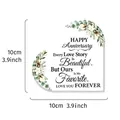 Personalized heart-shaped acrylic anniversary plaque with floral and text design - Cotton Heart Memorial Style / 10x10cm
