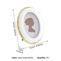 Elegant white and gold oval decorative photo frame for tabletop display, 1PC set - White Gold (Portrait Insert) / 6 Inch Oval