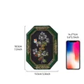 Vintage green octagonal resin photo frame featuring floral pattern and size dimensions - 6 Inch / Green