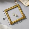 Vintage gold European court style relief square photo frame for jewelry photography, 11.5cm size - Gold Leaf Style (Prop H)