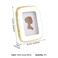 Modern white and gold photo frame with elegant irregular gilded edges, 10x15cm size - White Gold (Portrait Insert) / 6 Inch Rectangular