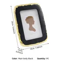Cornice per foto retrò in resina nero e oro con dimensioni per arredo da tavolo - Grande (13x18cm) / Rettangolare (X26001)