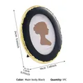 Elegante cornice ovale retrò in resina nera e oro per decorazione da scrivania 1 pezzo - Grande (15x20cm) / Ovale (X26001)