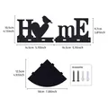 Black wooden HOME bird wall shelf set with specific dimensions and mounting accessories - Black MJ10 / Black