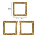Set of three vintage gold ornate square frames for jewelry display and DIY crafts, 4.52 inches - Gold Leaf Style (Prop H) / 3 Pieces/Pack