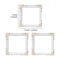 White vintage European relief square photo frame 11.5cm for jewelry photography props - Platinum Style (Prop H) / 3 Pieces/Pack