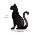 Schwarzes Katzen-Wandregal aus Holz für Deko, Maße 30 cm x 22,3 cm, schlicht. - 30x22.3cm
