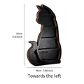 Creative black cat shaped wooden decorative wall shelf towards the left for home decor - Short-Tailed Cat Style / 30x18cm